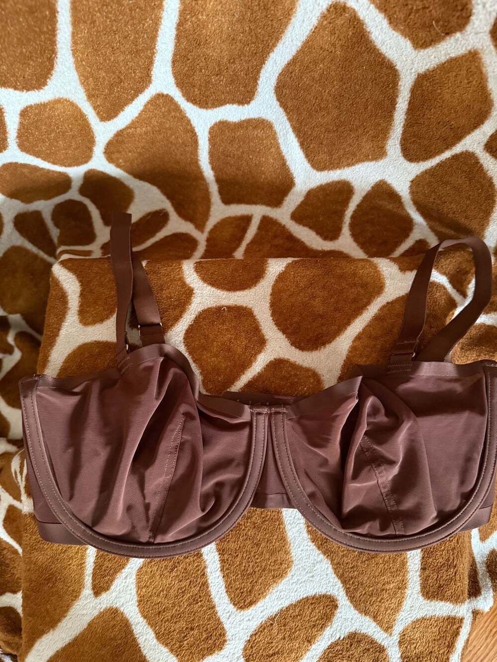 NWOT CUUP The Balconette Mesh Underwire Bra in Espresso Brown
